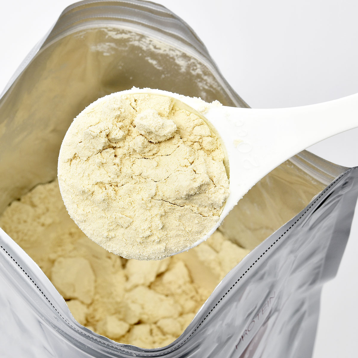 a scoop of protein powder